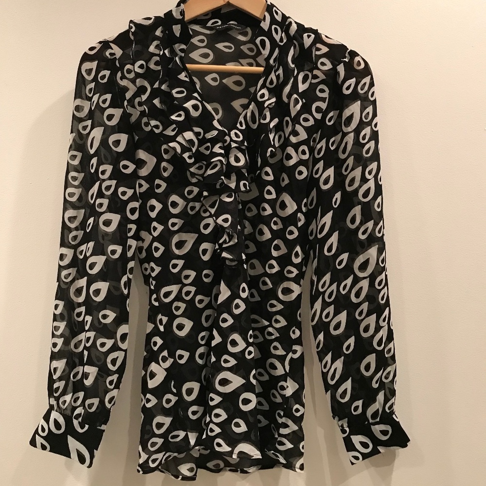 New York & Company Drop Print Blouse